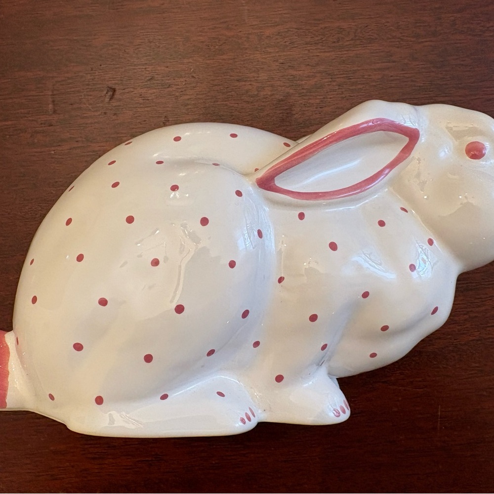Tiffany & Co. White Ceramic Bunny with Pink Polka Dots - Picture 3 of 8